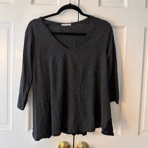 Zara Quarter Sleeve Gray Shirt with Black Back - Size Medium